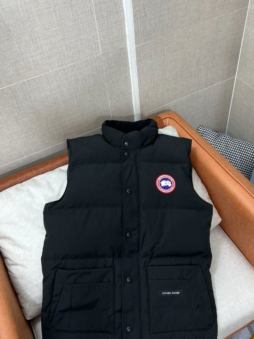 Canada Goose Black Quilted Sleeveless Vest with Logo Patch